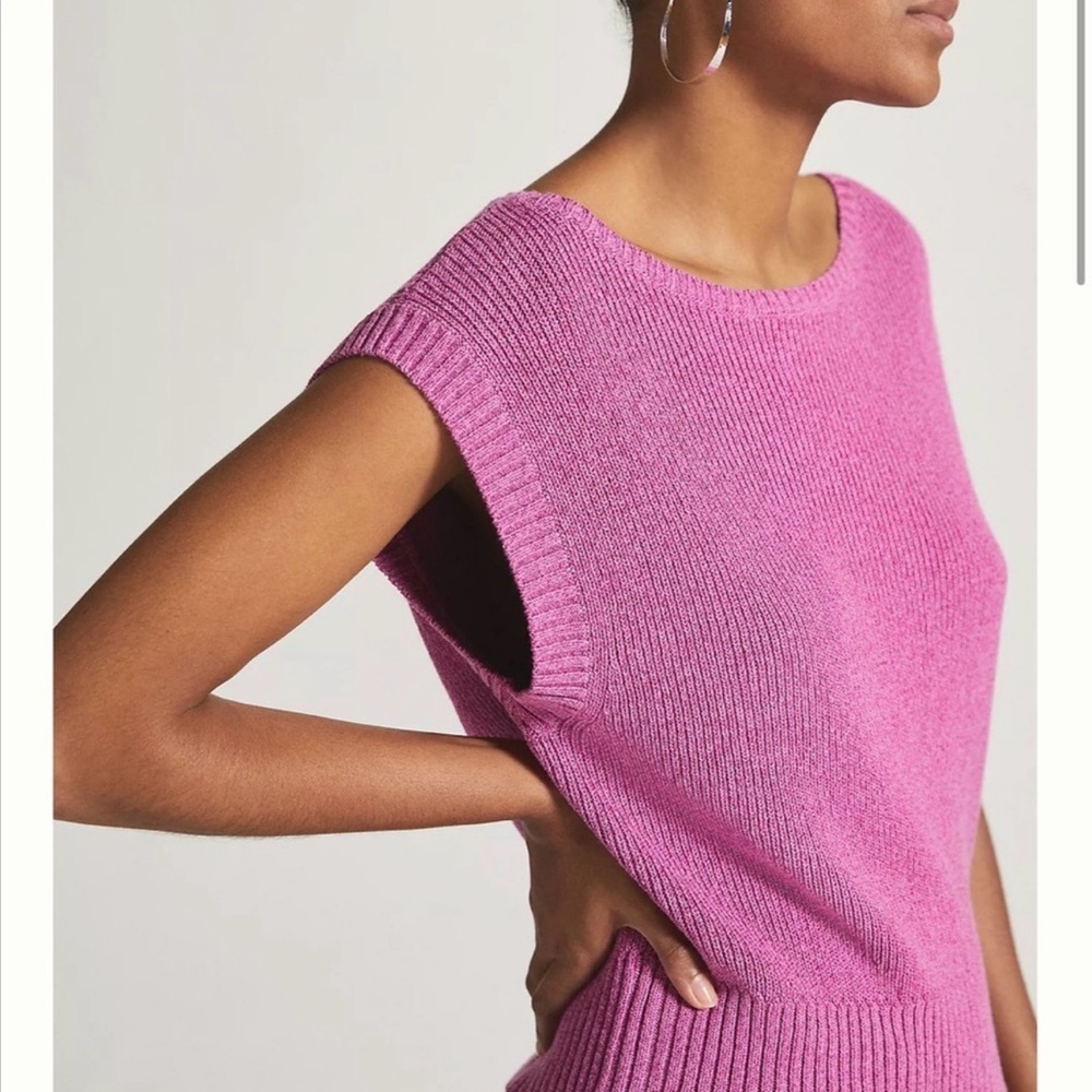 Anthropologie Maeve Pink Sleeveless Boatneck Sweater Vest - Picture 3 of 11